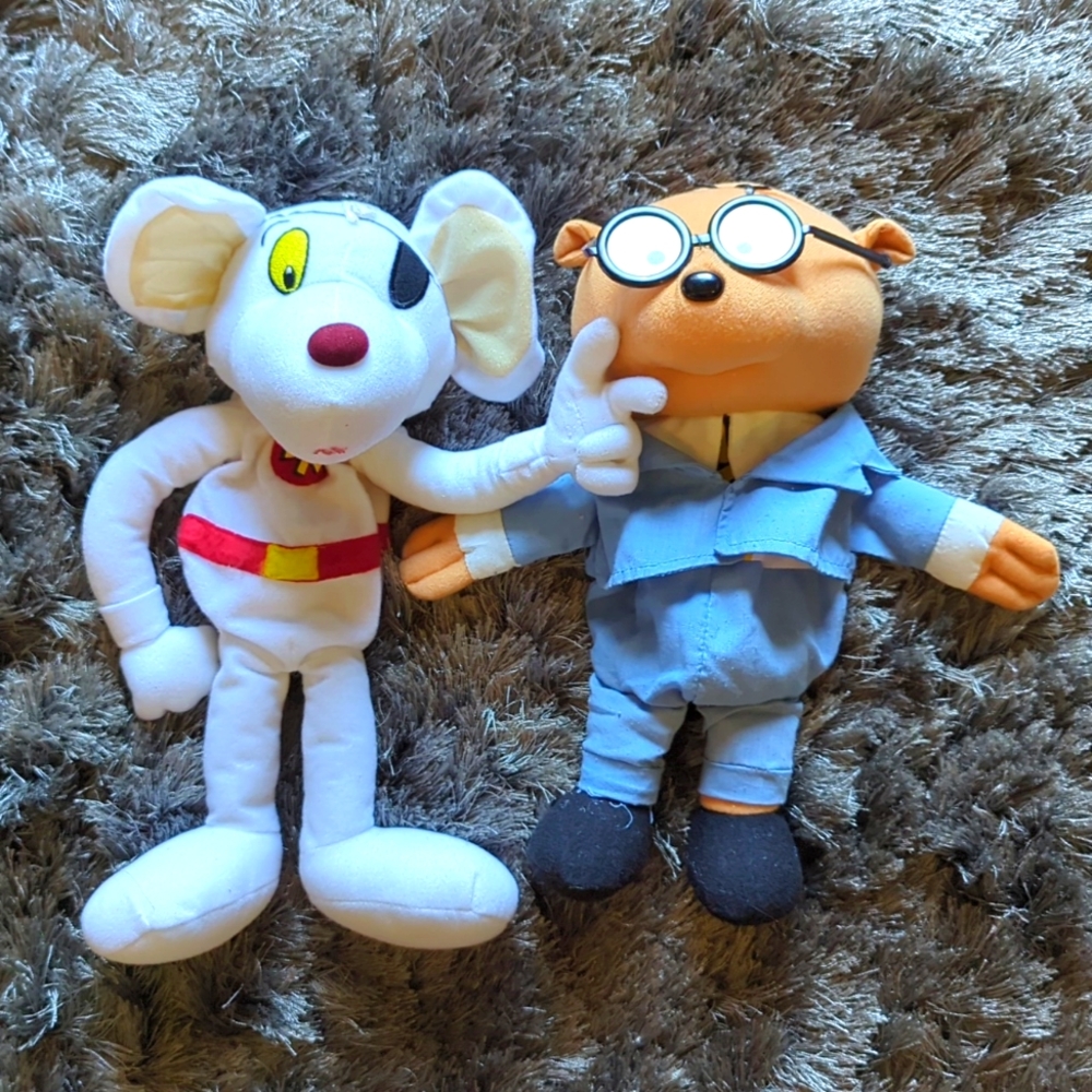 Danger Mouse & Penfold stuffed pencil cases